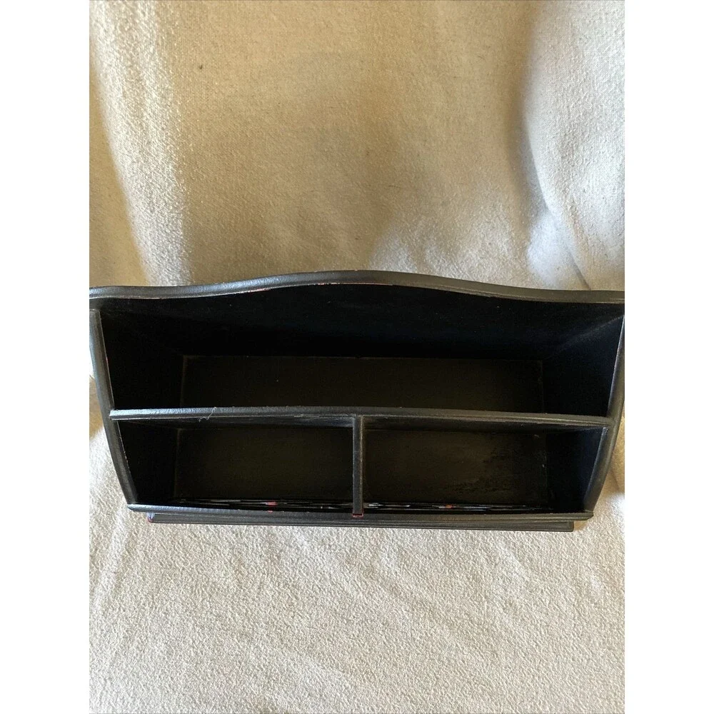 Home Office Carved Wood Black Country Rustic Letter Sorter
